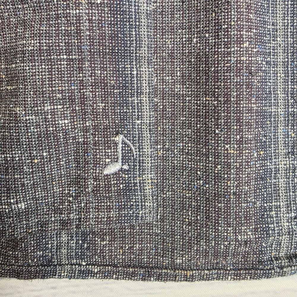 32 Bar Blues Mens XL Long Sleeve Button Up Gray Striped Shirt Cotton Silk Wool - Picture 5 of 10